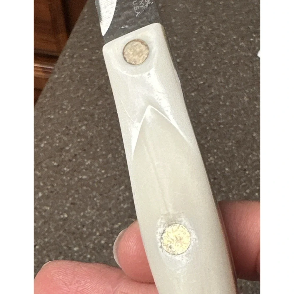 CUTCO 1721 KN Trimmer Utility Knife White Pearl Handle Serrated USA Made